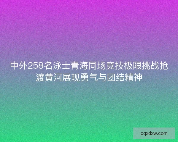 中外258名泳士青海同场竞技极限挑战抢渡黄河展现勇气与团结精神