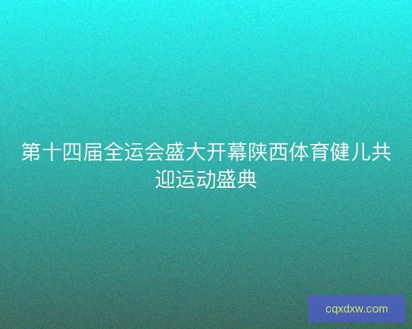 第十四届全运会盛大开幕陕西体育健儿共迎运动盛典